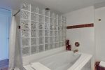 Master en-suite jetted tub and shower